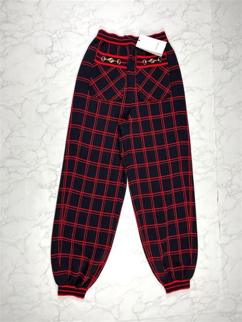 Check wool harem style trousers 